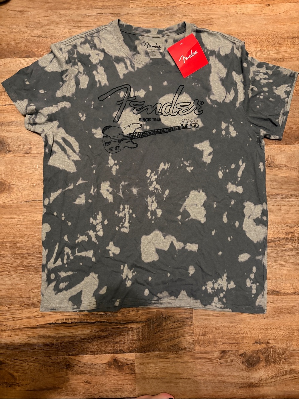 Fender Gray Tie-Dye Graphic T-Shirt